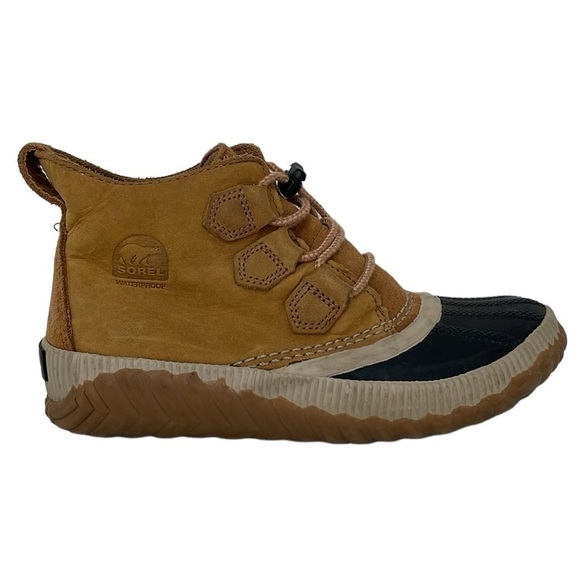Sorel Boots Women's 4 Brown Leather Lace Up Out N About Duck Waterproof Shoes - Picture 8 of 15
